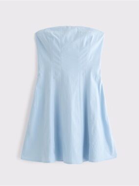 Abercrombie Sky Blue Strapless A-Line Summer Stretch Dress